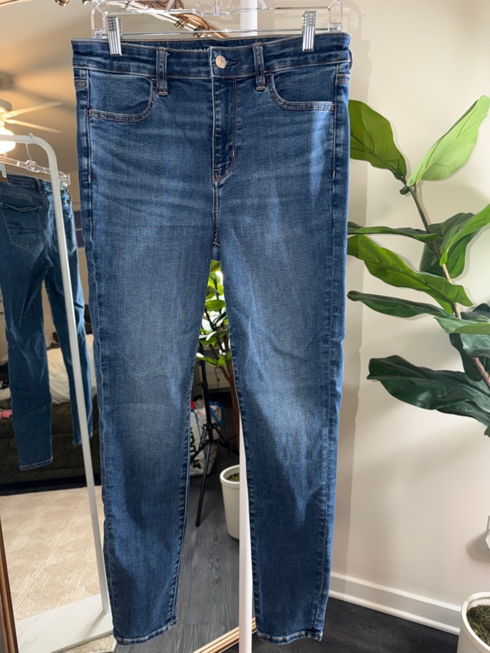 American Eagle Outfitters Slim Stretch Jeans in Dark Blue